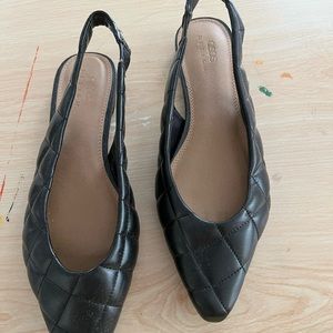 Black sling back flats - 11